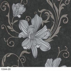 Papel de Parede Floral Preto