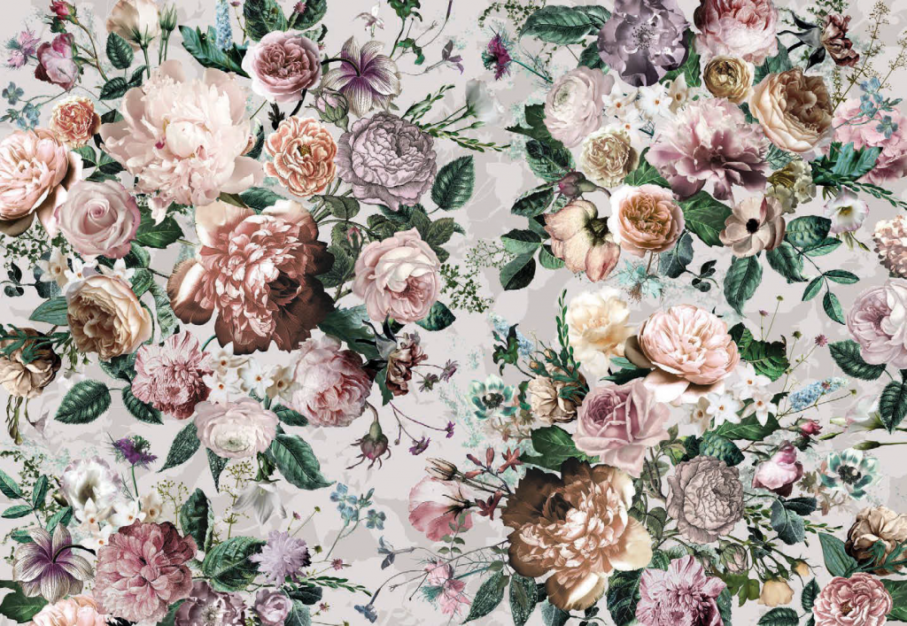 Painel Fotográfico Floral com Ramos | Ref: XXL4-051 - Medidas: 4.00m x 2.60m