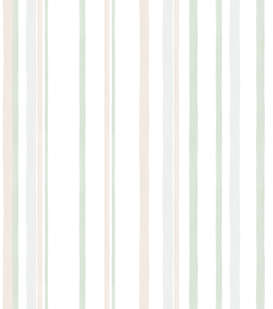 Papel de Parede Infantil Listrado Cinza e Verde - Ref: 3621