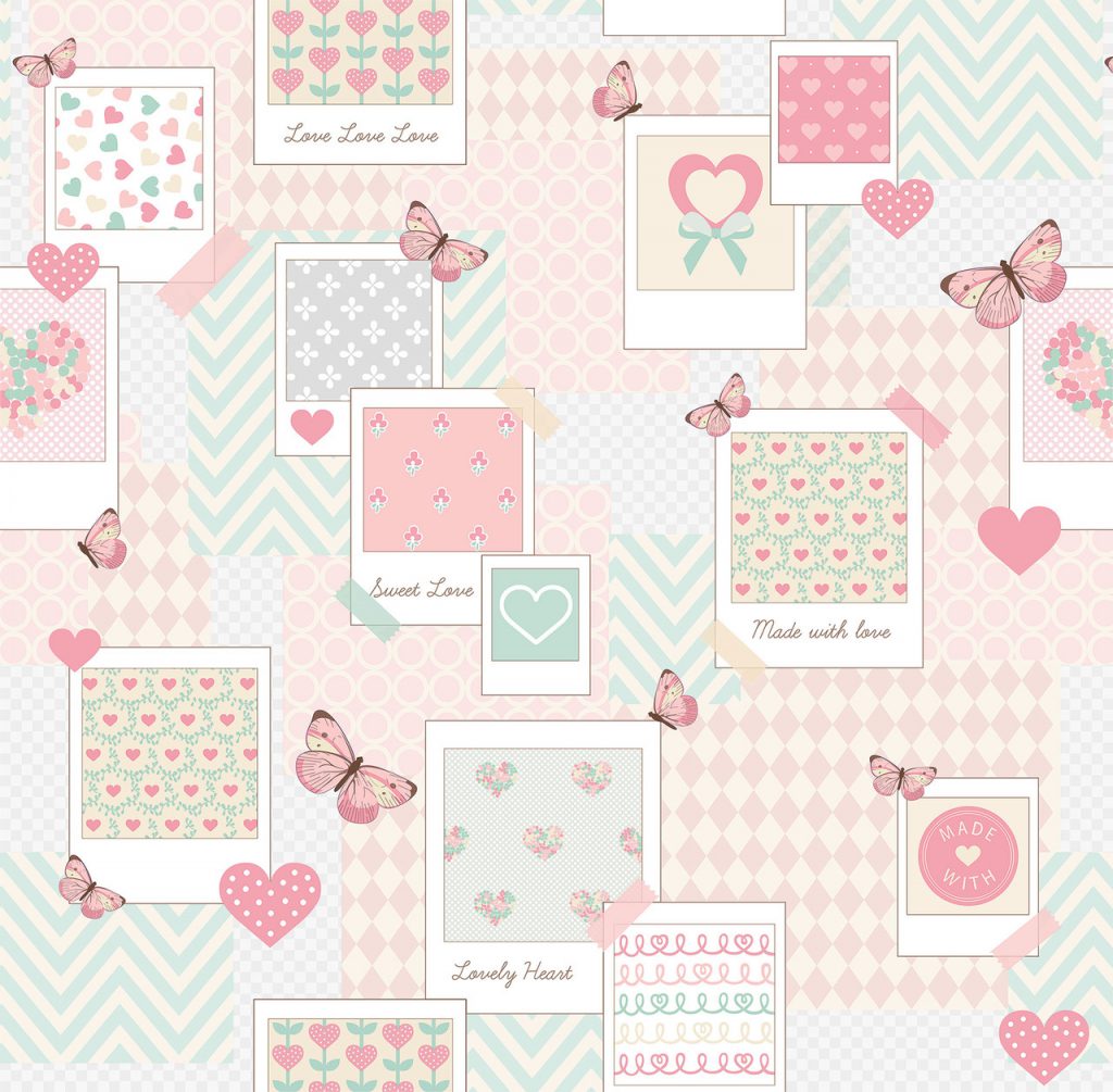 Papel de Parede Patchwork Rosa - Ref: 6221