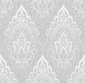 Papel de Parede Adamascado Cinza
