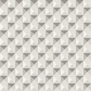 Papel de Parede Geométrico Cinza e Bege - Ref: 3704