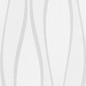 Papel de Parede Listras curvadas cinza e branco 4033-01