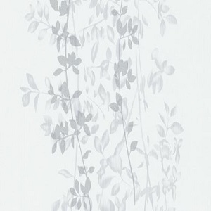 Papel de Parede folhas cinza fundo branco 10047-31