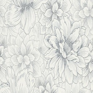 Papel-de parede flores cinza 5425-10