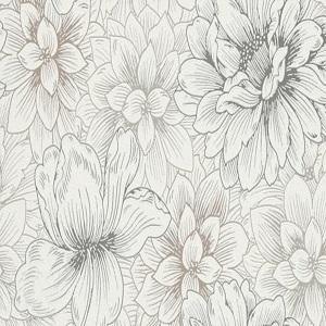 Papel de parede floral cinza claro 5425-02