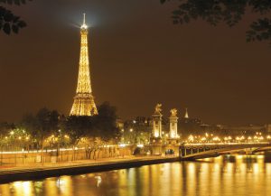 Painel fotográfico vista de Paris Torre Eiffel/ Ref: 4-321 2.54m Largura x 1.84m Altura