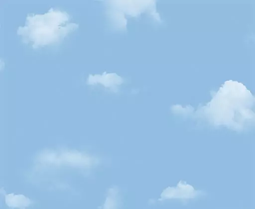 Papel de Parede Nuvenzinha cor azul e branco.
