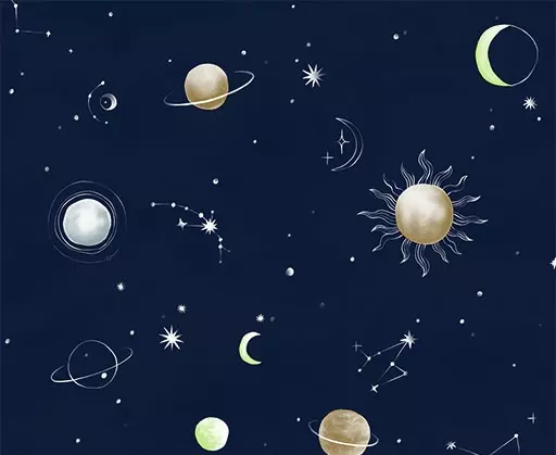 Papel de Parede espaço, planetas, lua, estrela e sol.