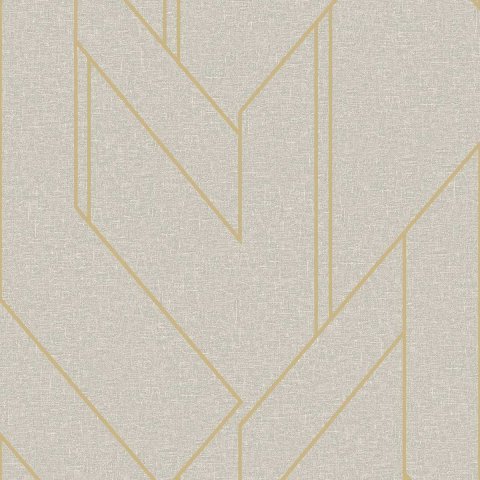Papel de Parede Geométrico cor Cinza e Dourado
