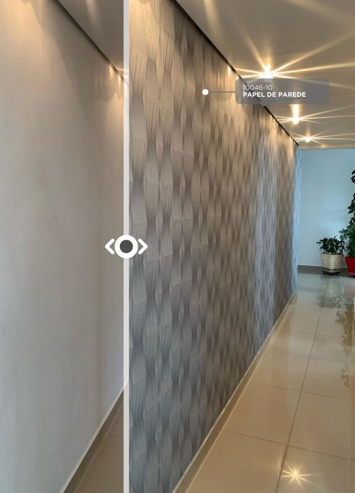 Papel de Parede Geométrico antes x depois