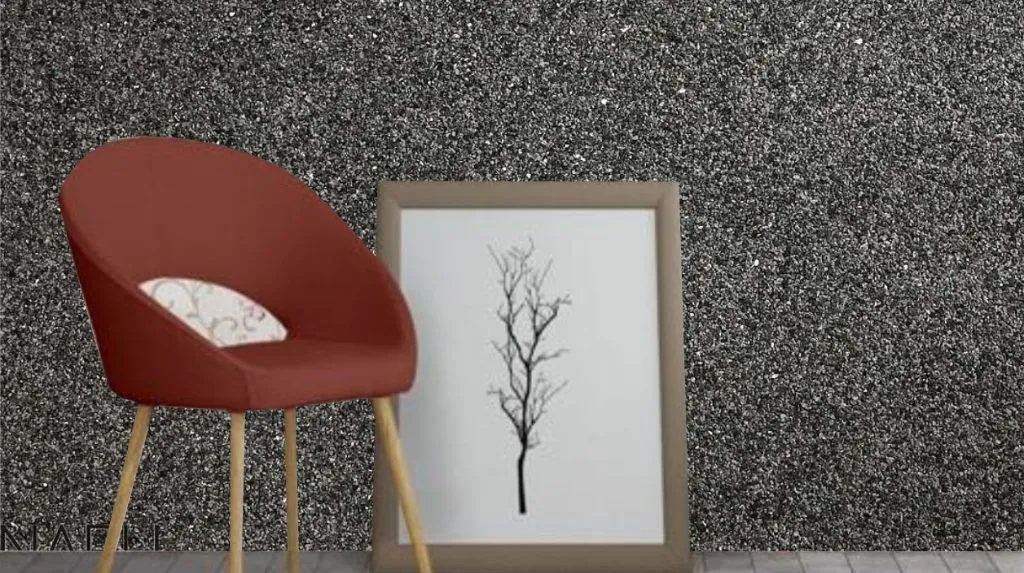 Palha Natural e Mica são pedras prensadas no papel de parede