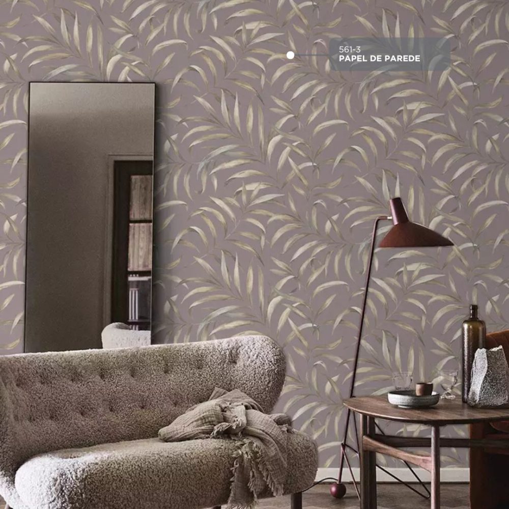 Papel de Parede para Sala Folhagem Marrom