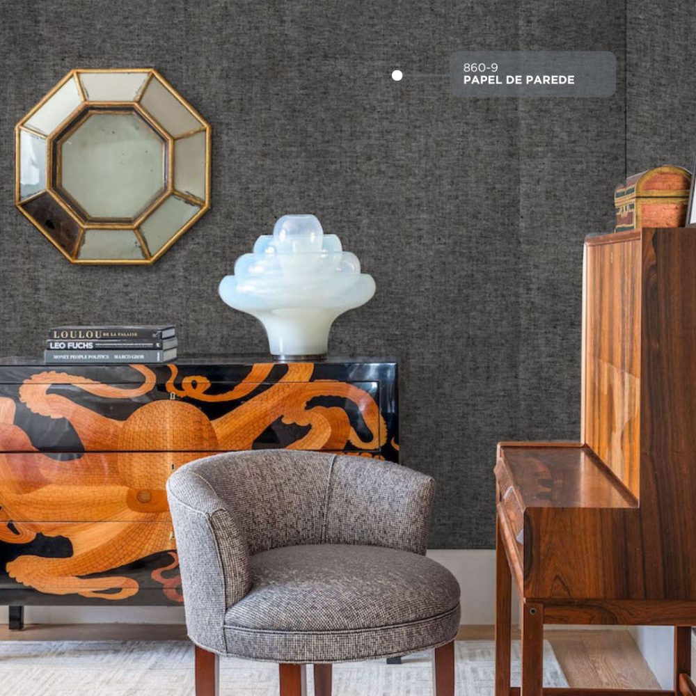 Papel de Parede para Sala Linho Marrom