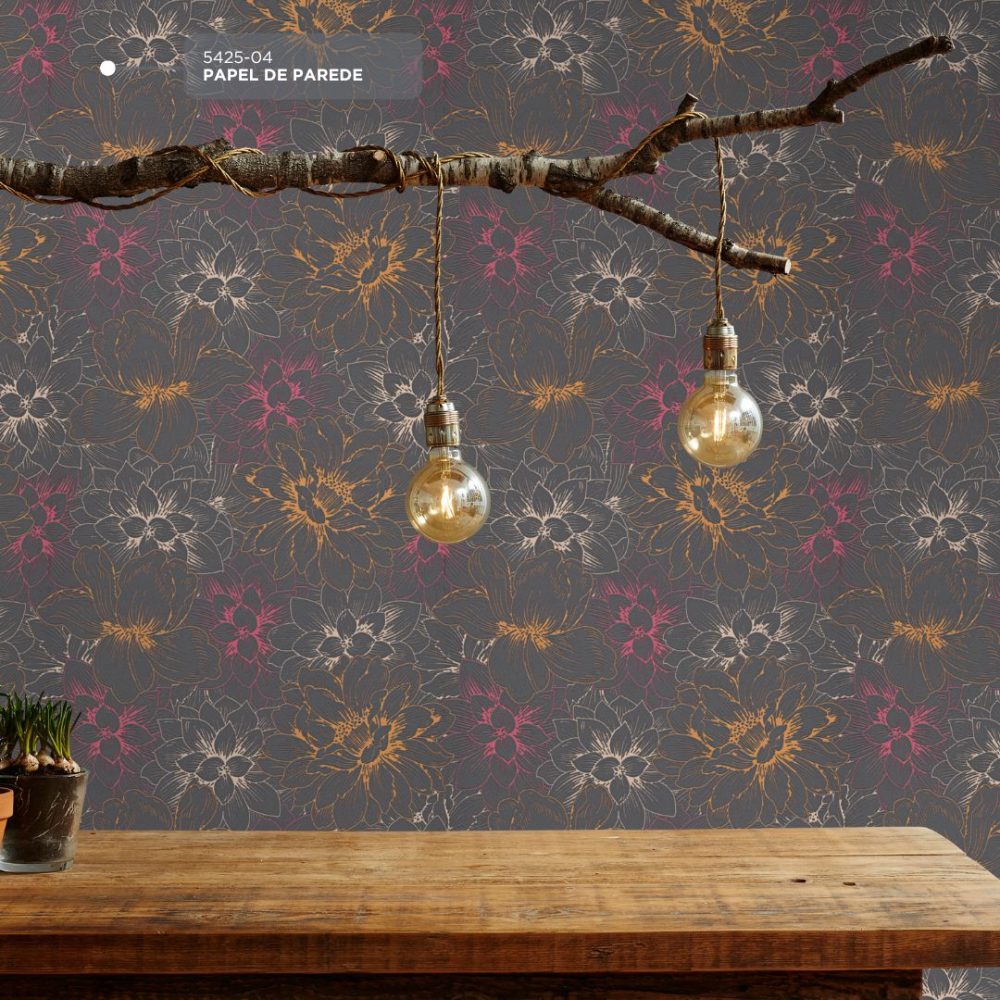 Papel de Parede Emborrachado Floral