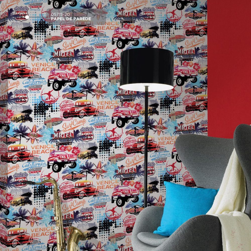 Papel de Parede Vinlizado Carros Vintage