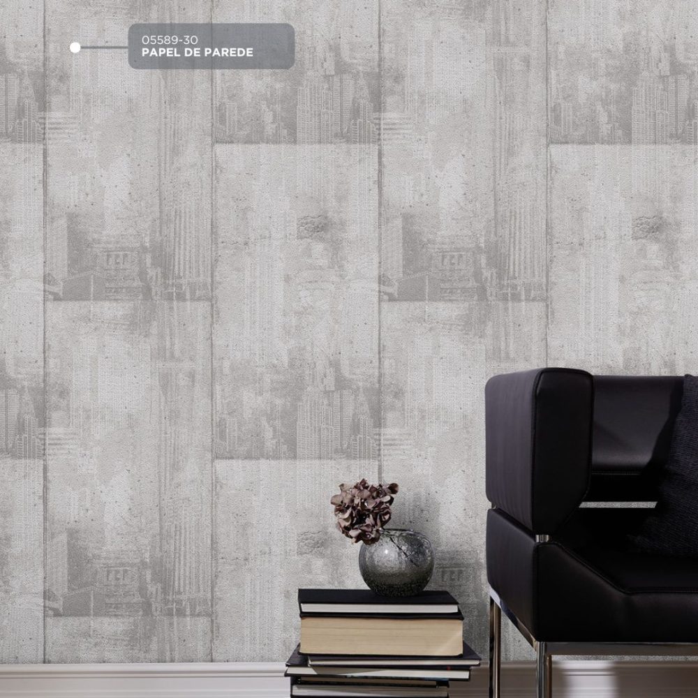 Papel de Parede Vinlizado Cimento queimado